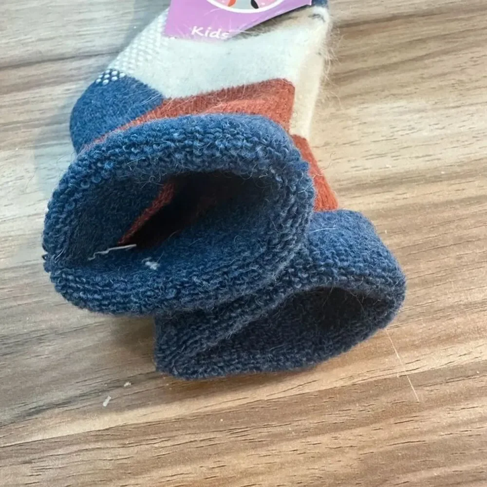 Kids Wool Blend Winter Socks Non Slip Gripper Toddler Little Kid Warm New